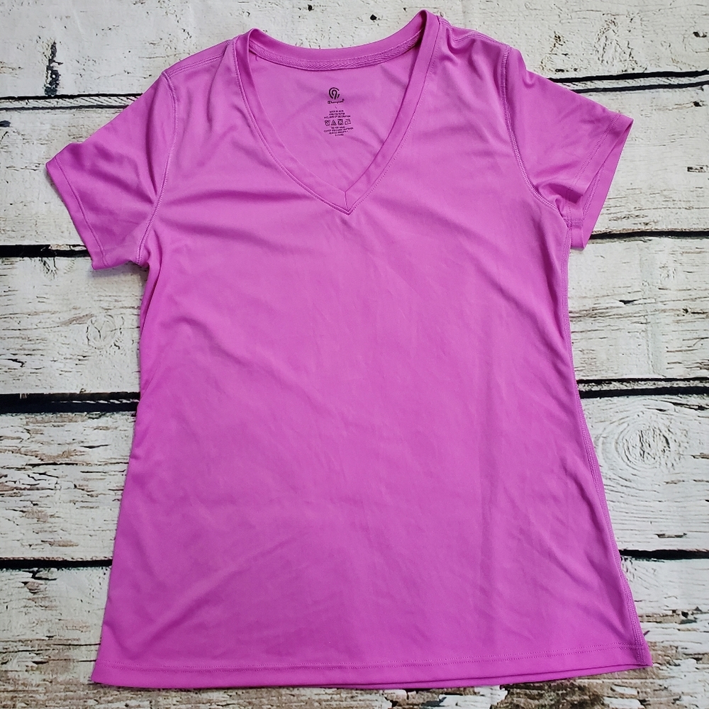 Champion Women's Large Pink V-Neck Active T-Shirt - Like New!